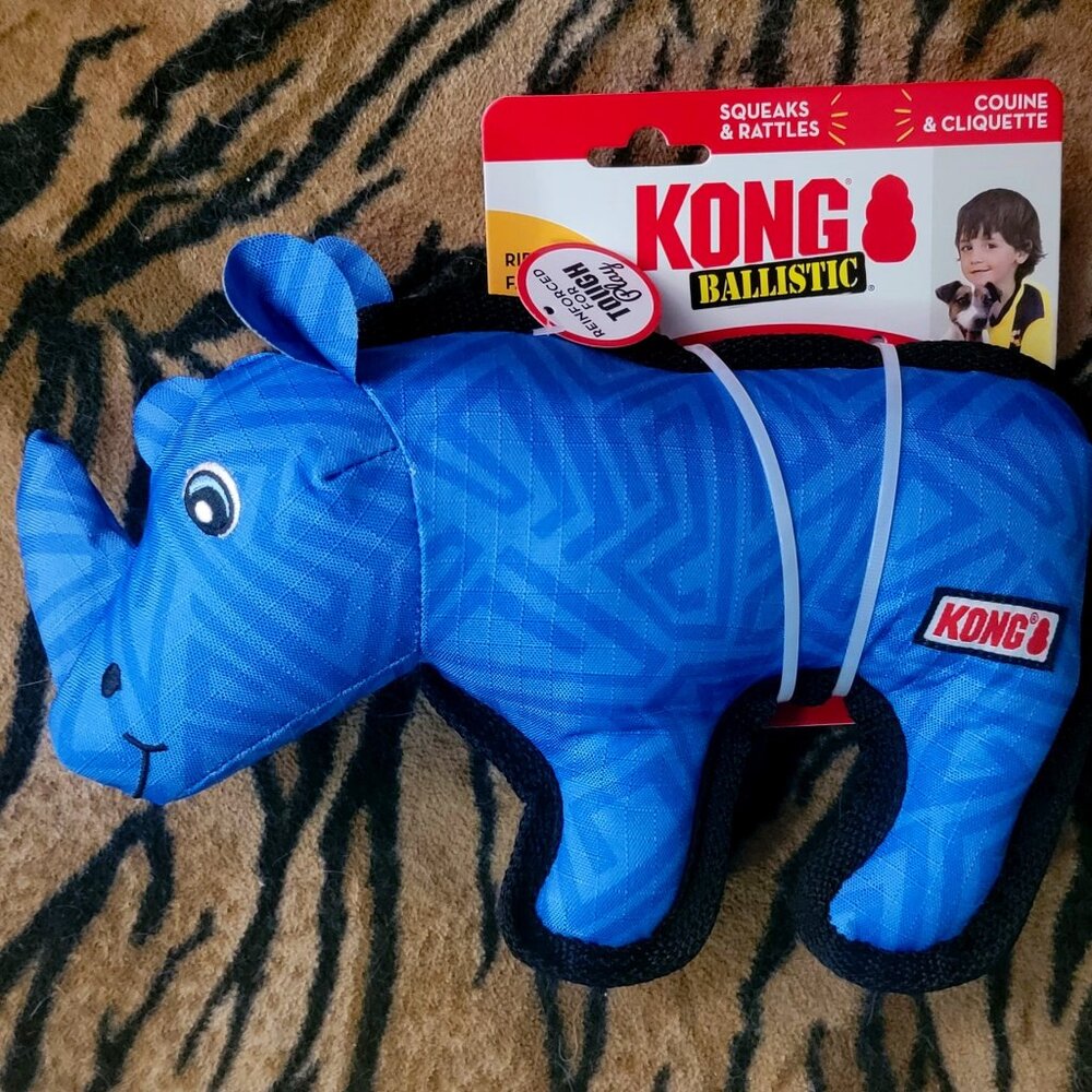 Kong Ballistic Dog Rhino Toy Med/Large New!